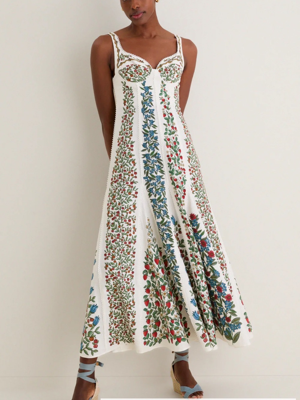 Farm Rio Fruit Beauty Off-White Maxi Dress